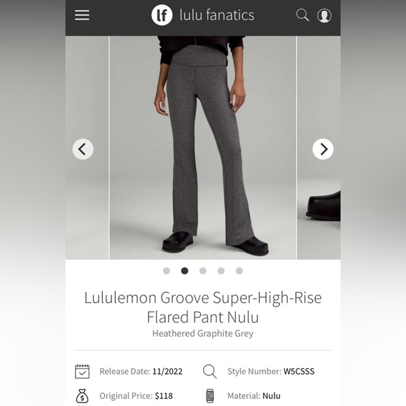 Lululemon Heathered Grey Super-High-Rise Flared Pant Nulu Women’s Size 10 - Picture 3 of 7